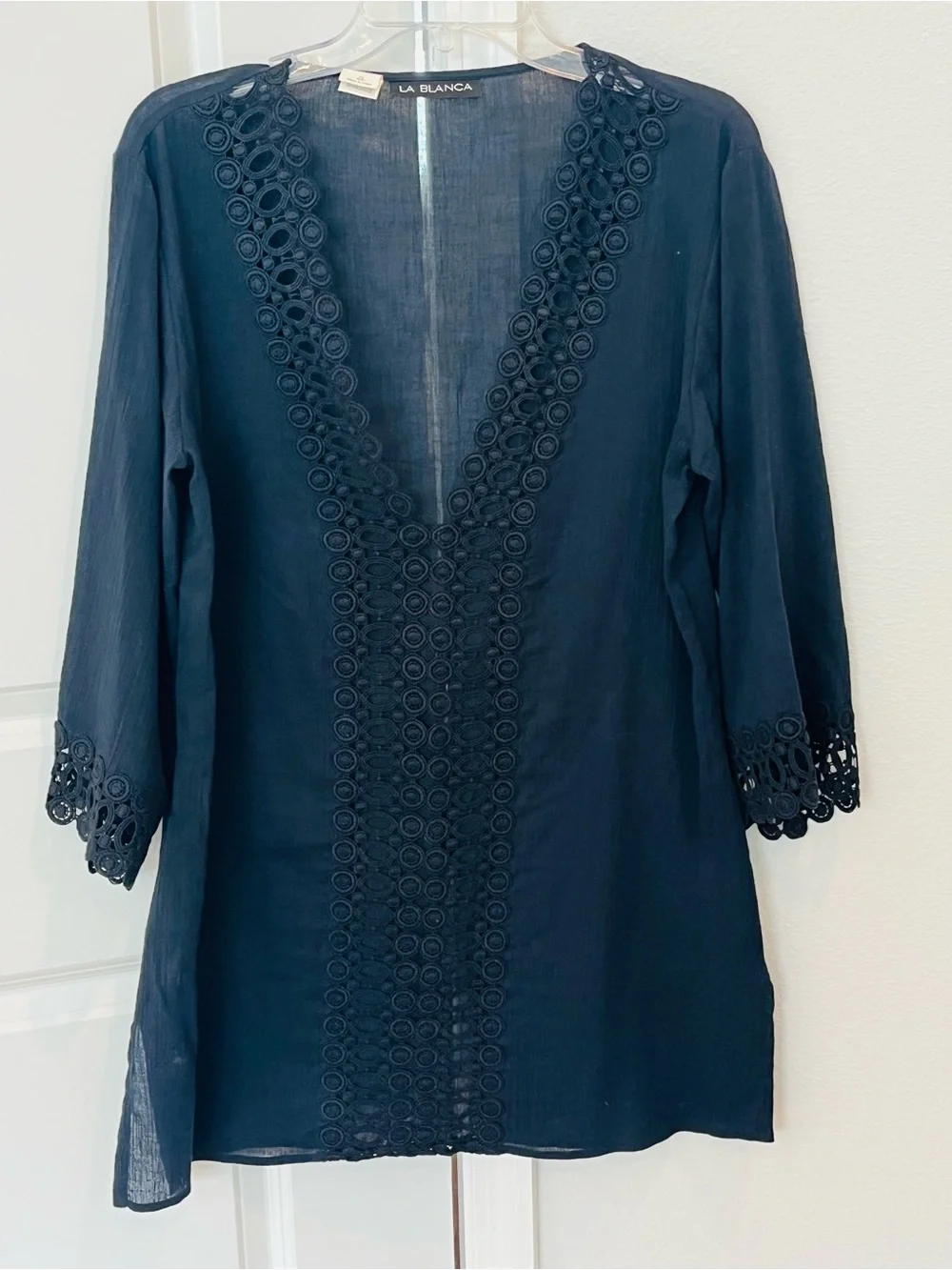 La Blanca Black Lace Swimsuit Coverup